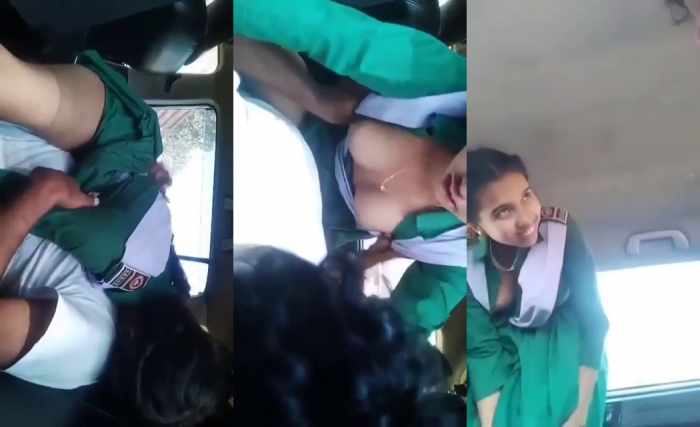 A college classmates couple sex in school van viral video sex mms sextape leaked